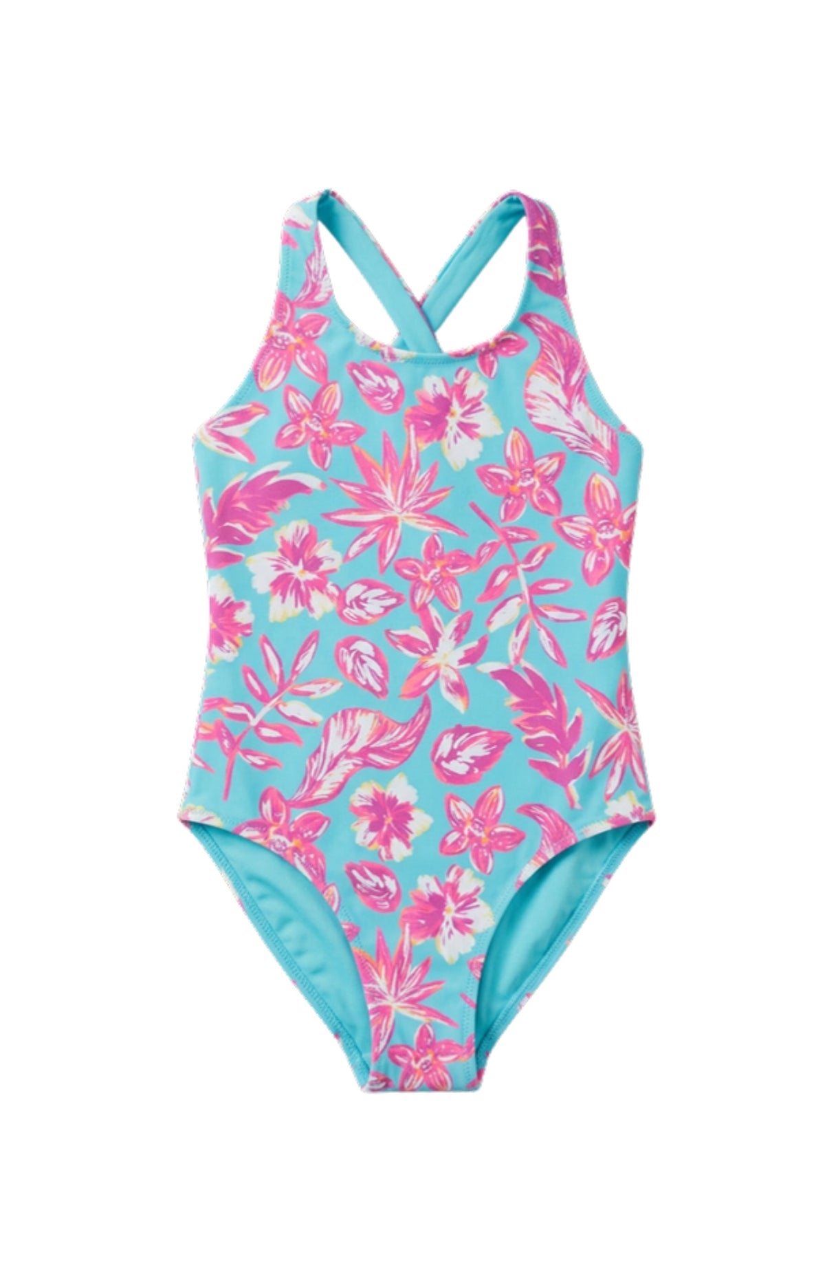 Tropical X Back Swimsuit w/ Teen Mini Skirt