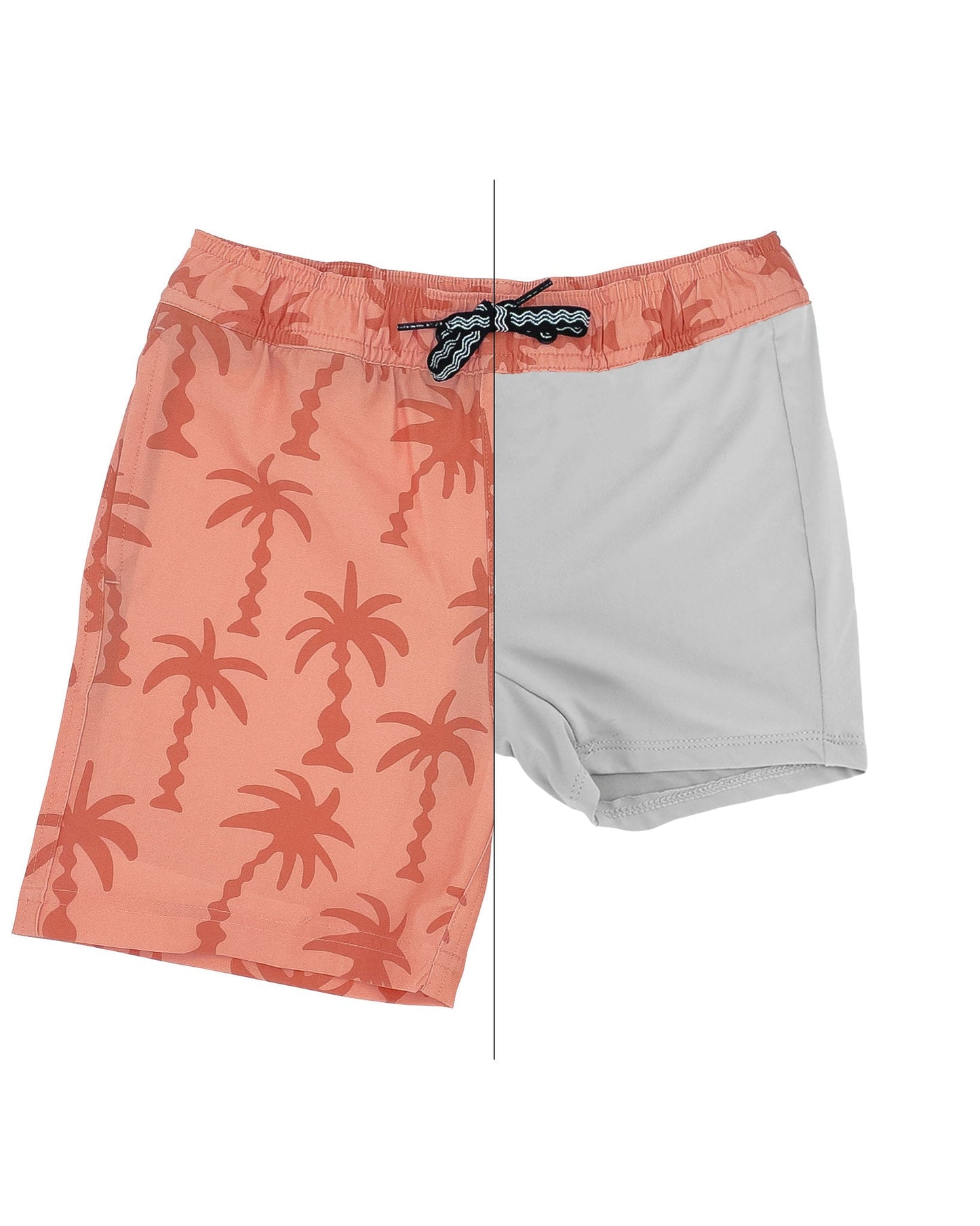 Palms Volley Swim Shorts & Rashguard in Charcoal