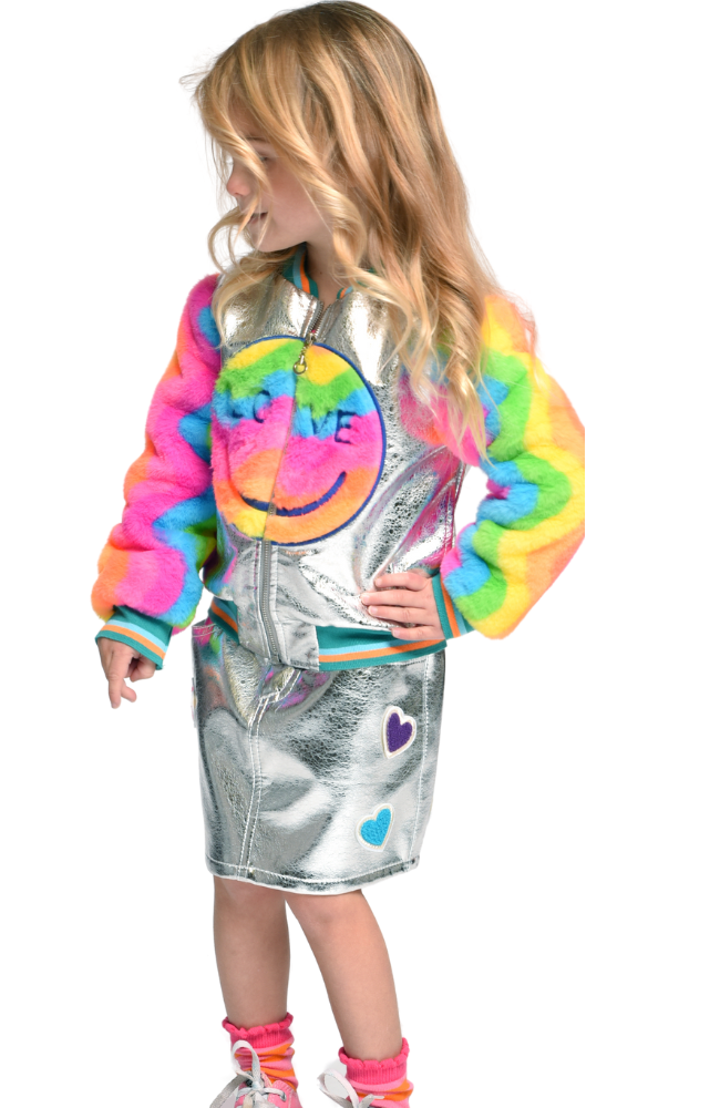 Rainbow Faux Fur Jacket