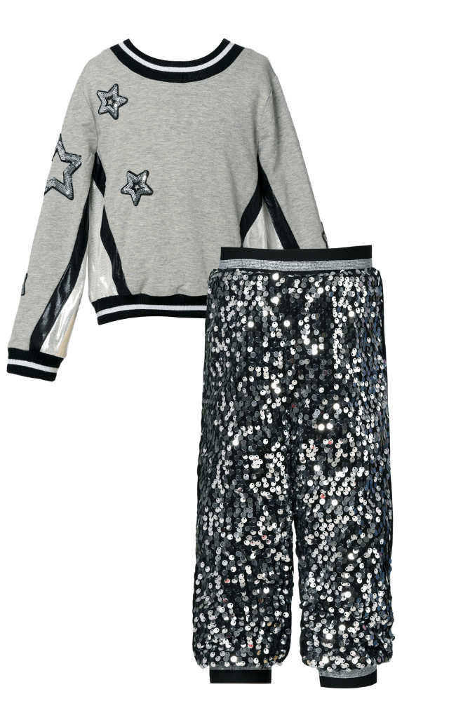 Star Patch Top & Sequin Joggers