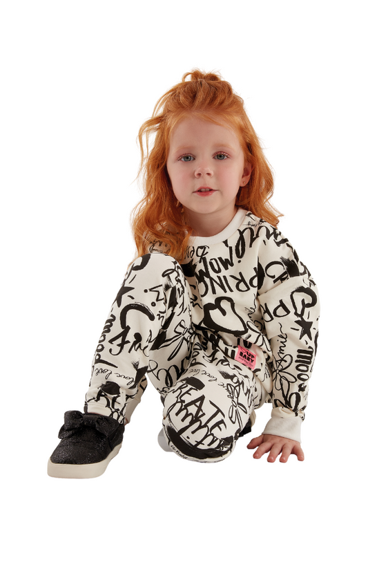 Letter Print Sweatshirt & Sweatpants