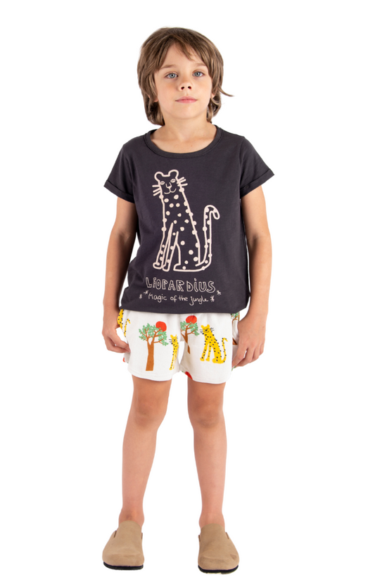 Magic Leopard Tee & Leopard Bermuda Shorts