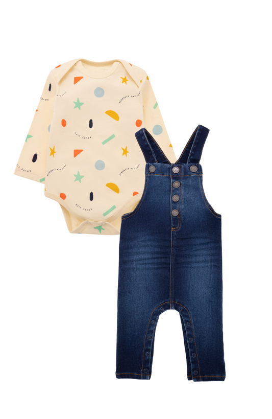 Shapes Bodysuit & Denim Overalls