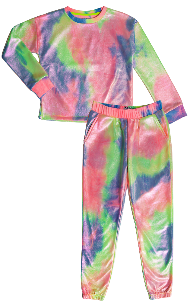 Metallic Tie Dye Sweatshirt & Joggers