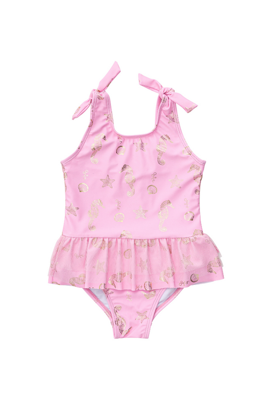 Seahorse Sparkle Skirt Swimsuit