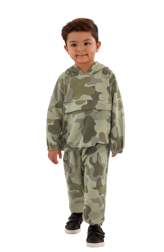 Hooded Camo Sweatshirt & Sweat Pants