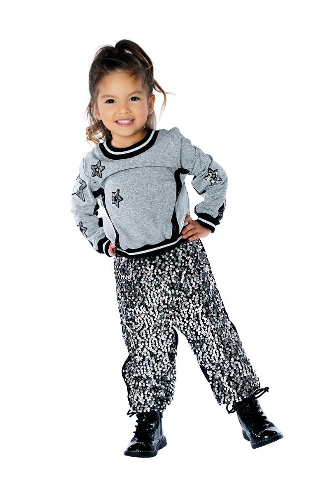 Star Patch Top & Sequin Joggers