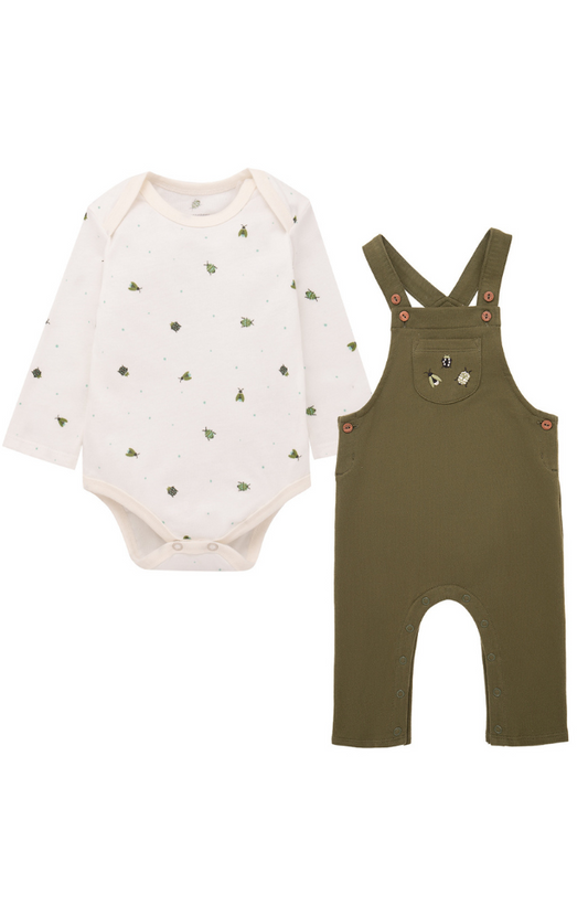 Bodysuit & Forest Green Overall