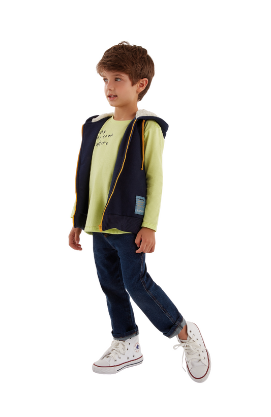 Hooded Vest in Navy