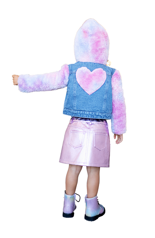 Plush Reversible Denim Hooded Jacket