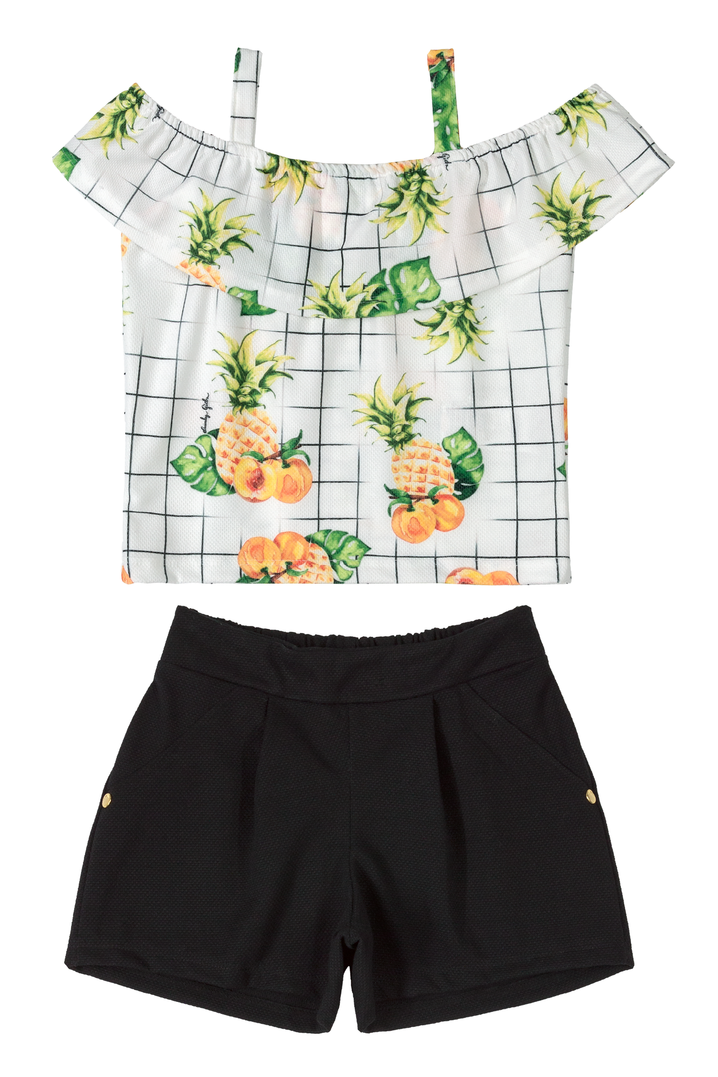 Pineapple/ Peach Tank & Shorts