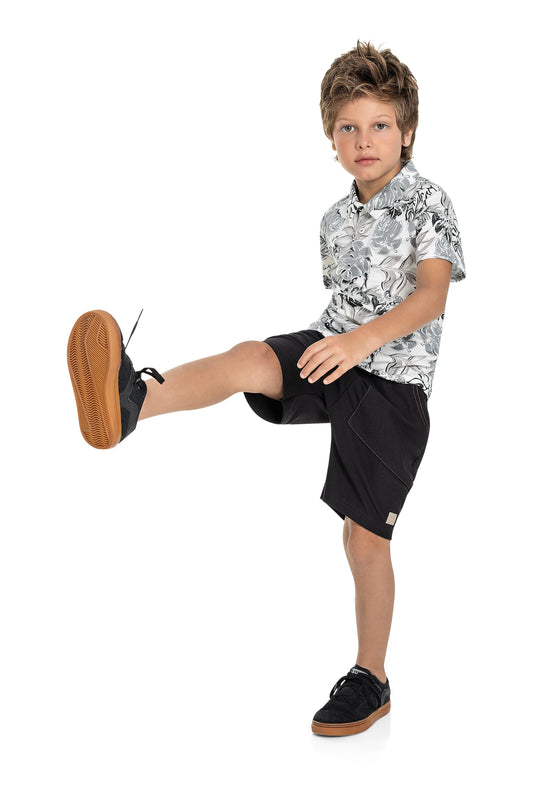 Leafy Polo Shirt & Shorts