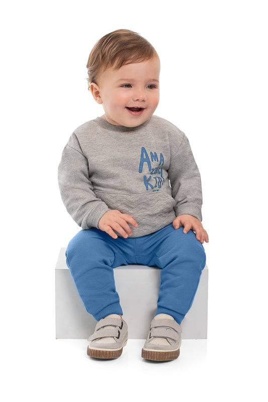 Amazing Kid Sweatshirt & Joggers in Grey