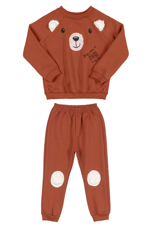 Bear Sweatshirt & Joggers in Rust
