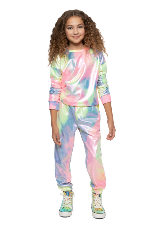 Metallic Tie Dye Sweatshirt & Joggers