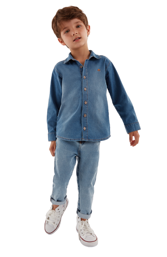 Light Denim Shirt & Denim Trousers