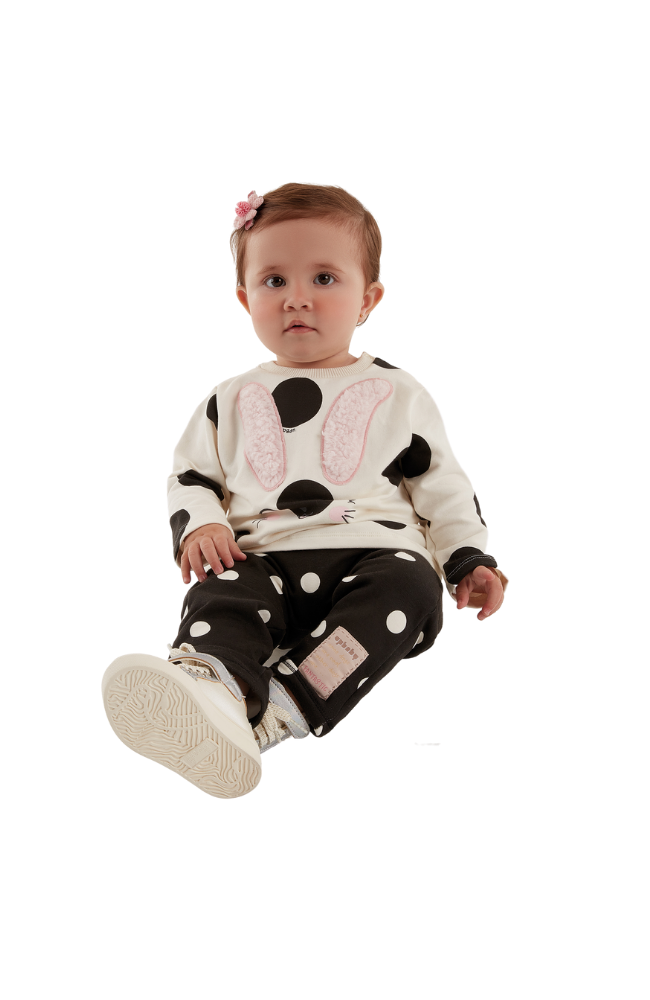 Bunny Polka Sweatshirt & Polka Dot Trousers