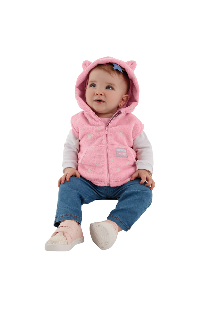 Bear Star Vest in Pink