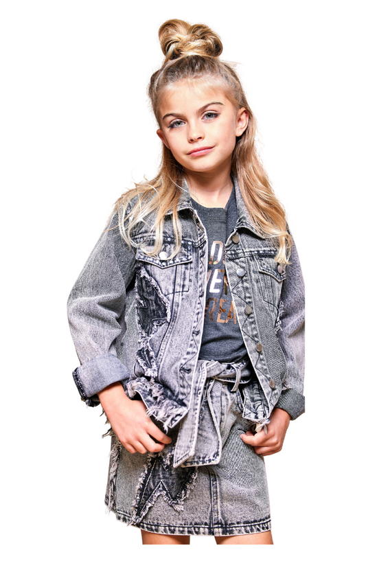 Vintage Wash Denim Jacket & Skirt