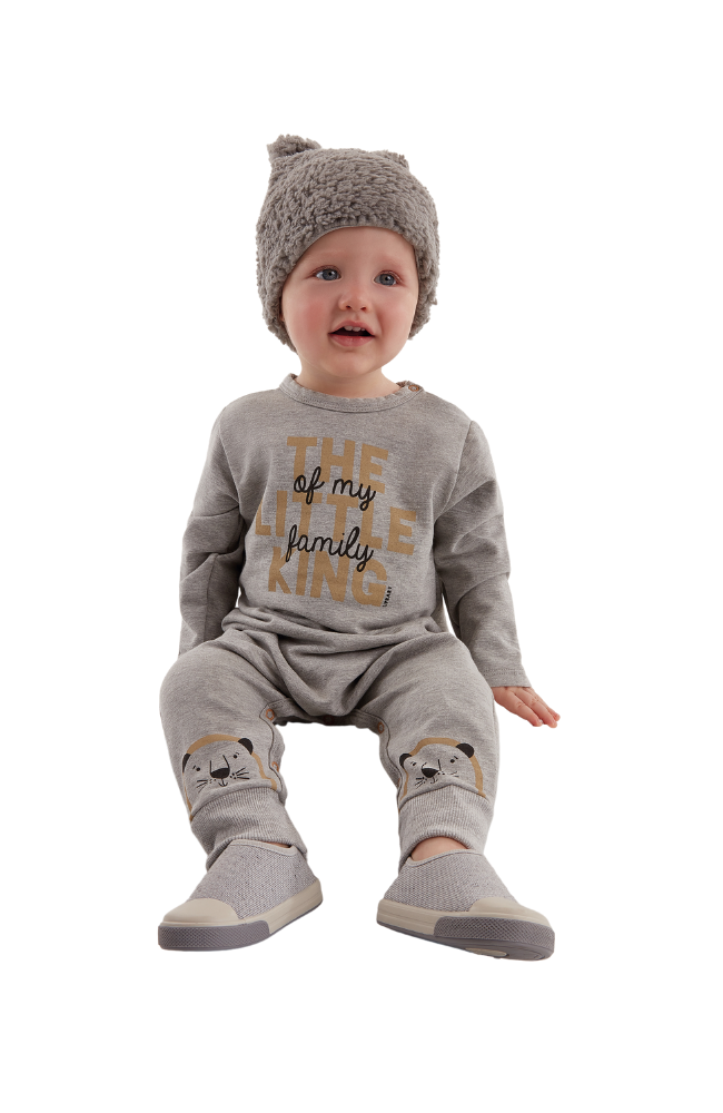 Little King of the Family Jumpsuit in Grey
