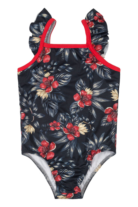 Red Floral Swimsuit & Cover up