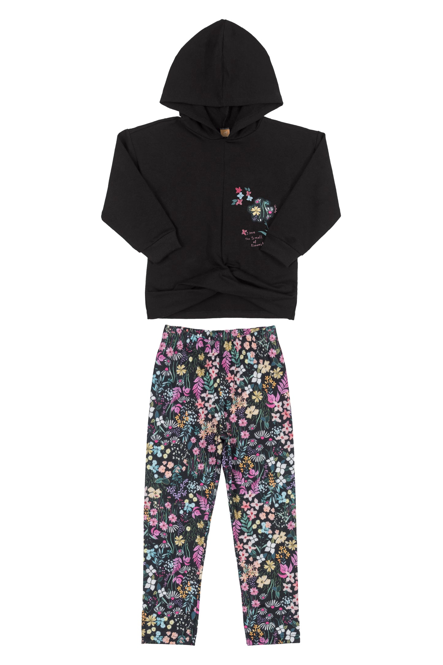 Embroidered Sweatshirt & Floral Leggings