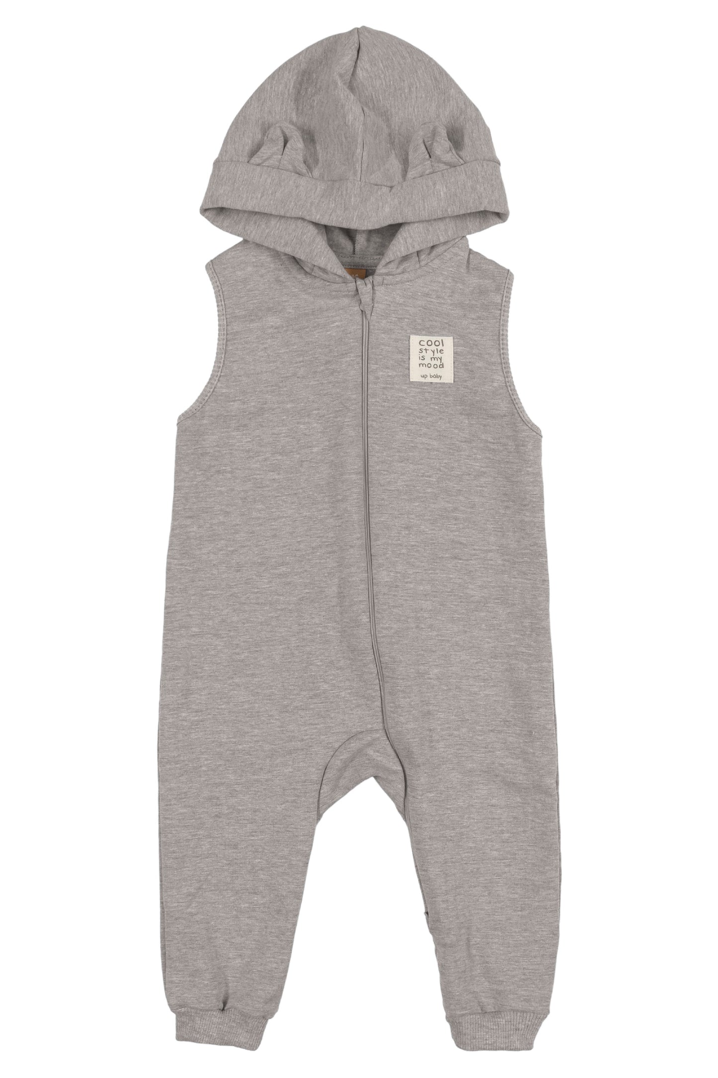 Stripe Bodysuit & Hooded Jumpsuit in Grey