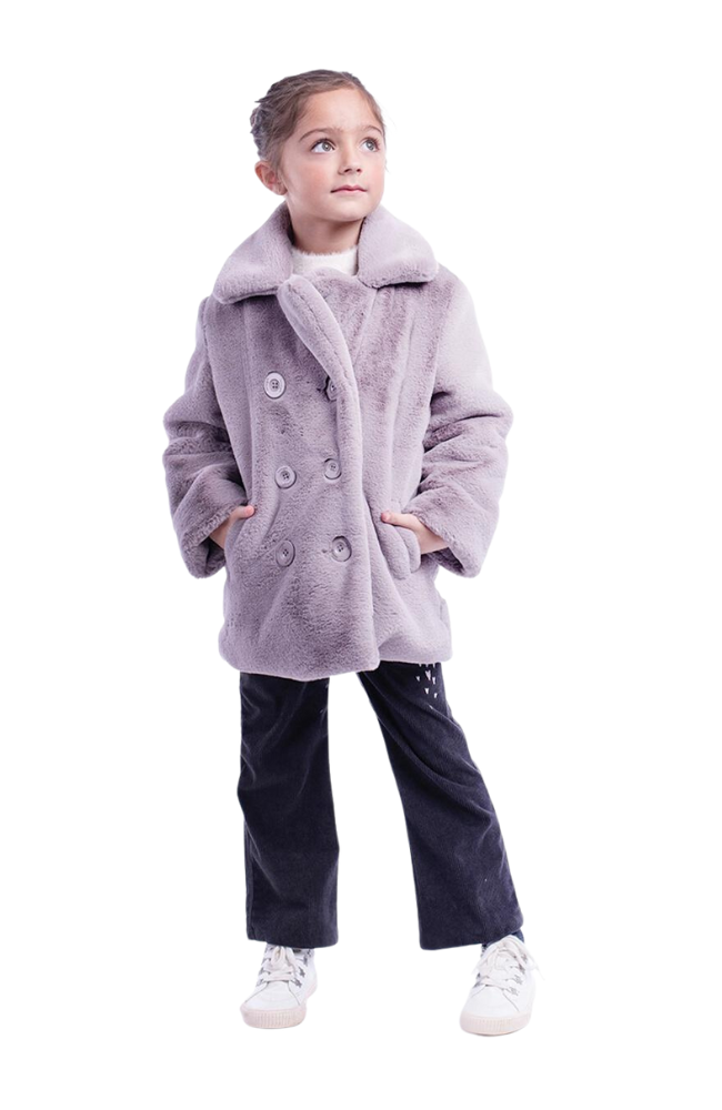 Elinor Faux Fur Coat in Dove