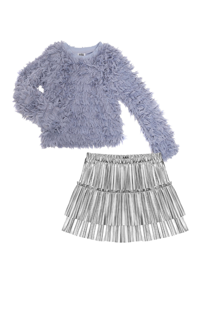 Textured Top & Double Ruffle Skirt