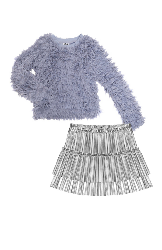 Textured Top & Double Ruffle Skirt