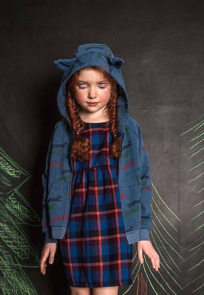 Isa Plaid Dress with Fox Ear Sweater