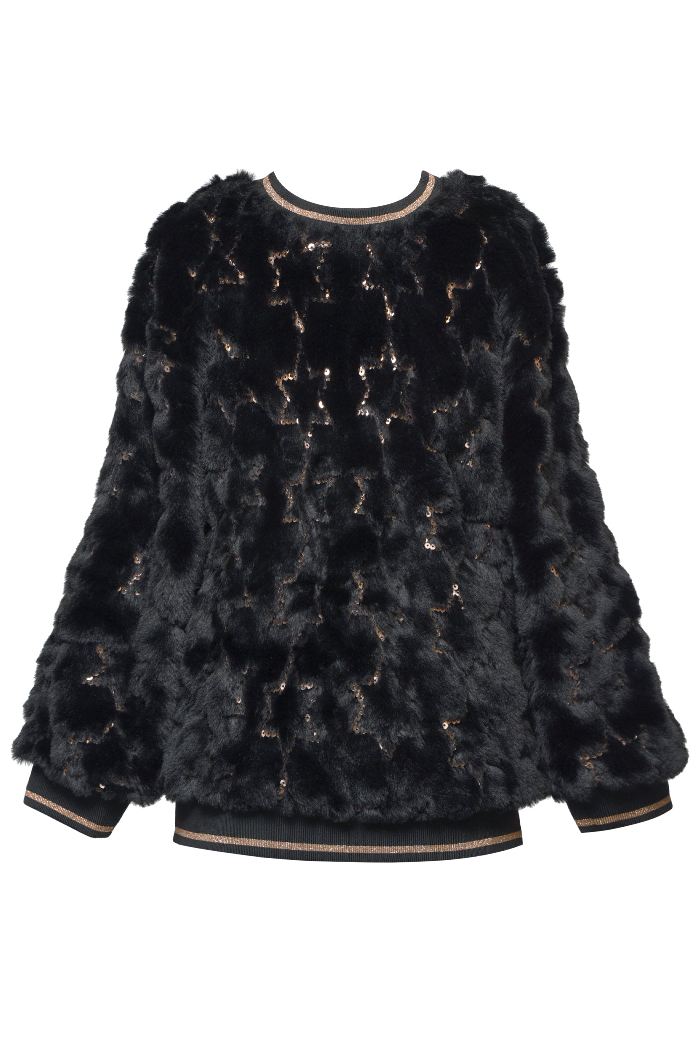 Faux Fur Star Sweater & Faux Leather Leggings