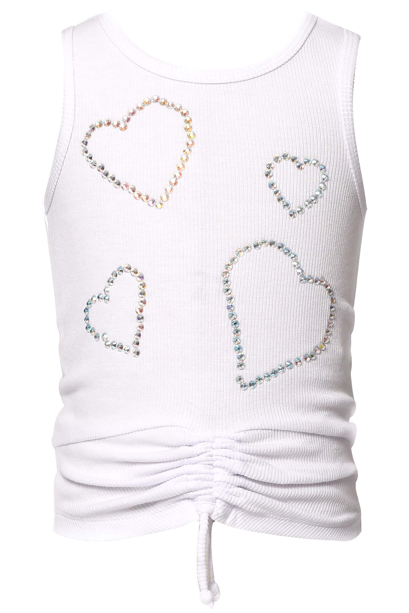 Heart Rouched Top & Sequin Denim Short