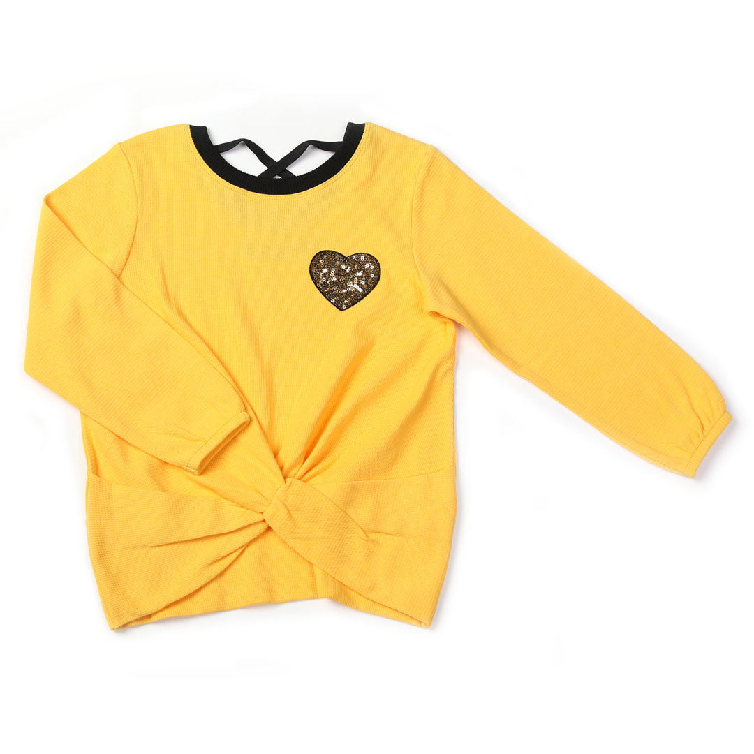 Sequined Heart Tee & Gold Dot Leggings