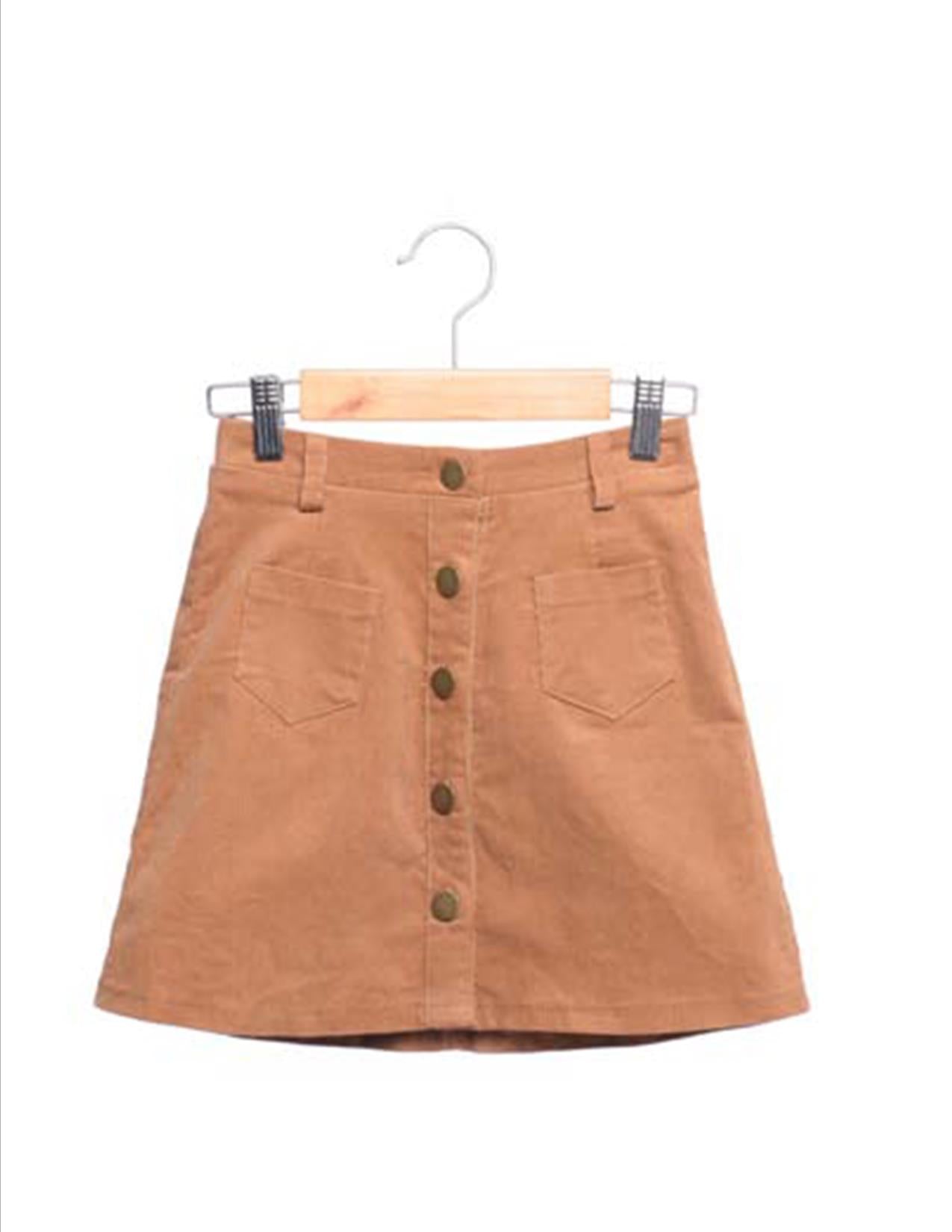 Unicorn Tee & Cord Button Skirt