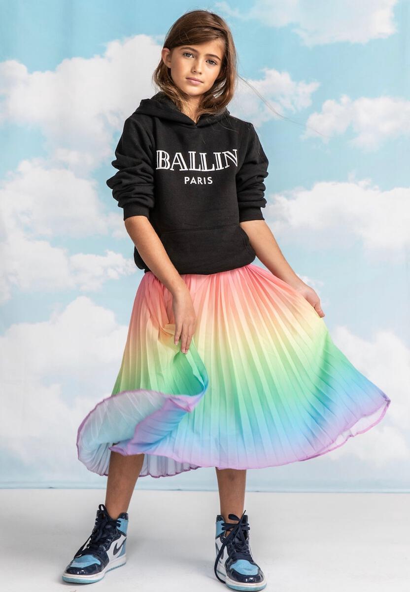 Ballin Hoodie & Sherbet Pleated Skirt