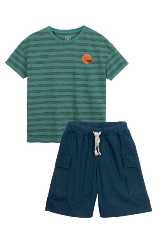 Striped Tee & Cargo Shorts