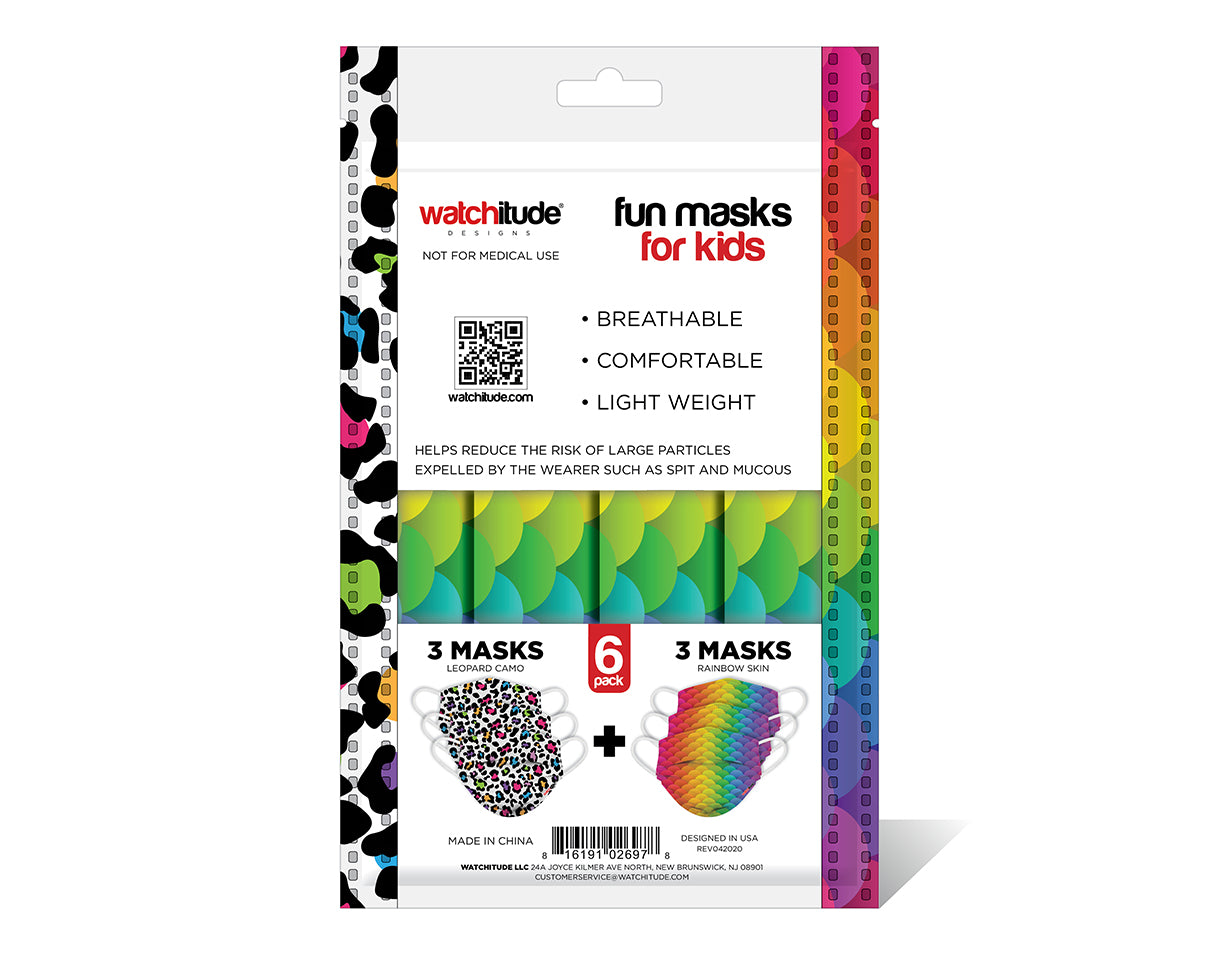 Leopard Camo & Rainbow Skin Mask Set