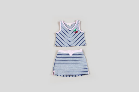 Striped French Terry Top & Skort