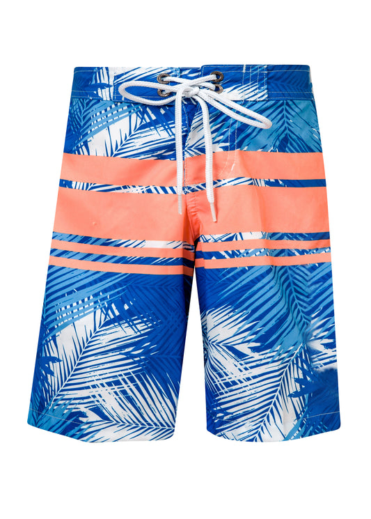 Boys Tropical Neon Stripe Boardie & Rashguard