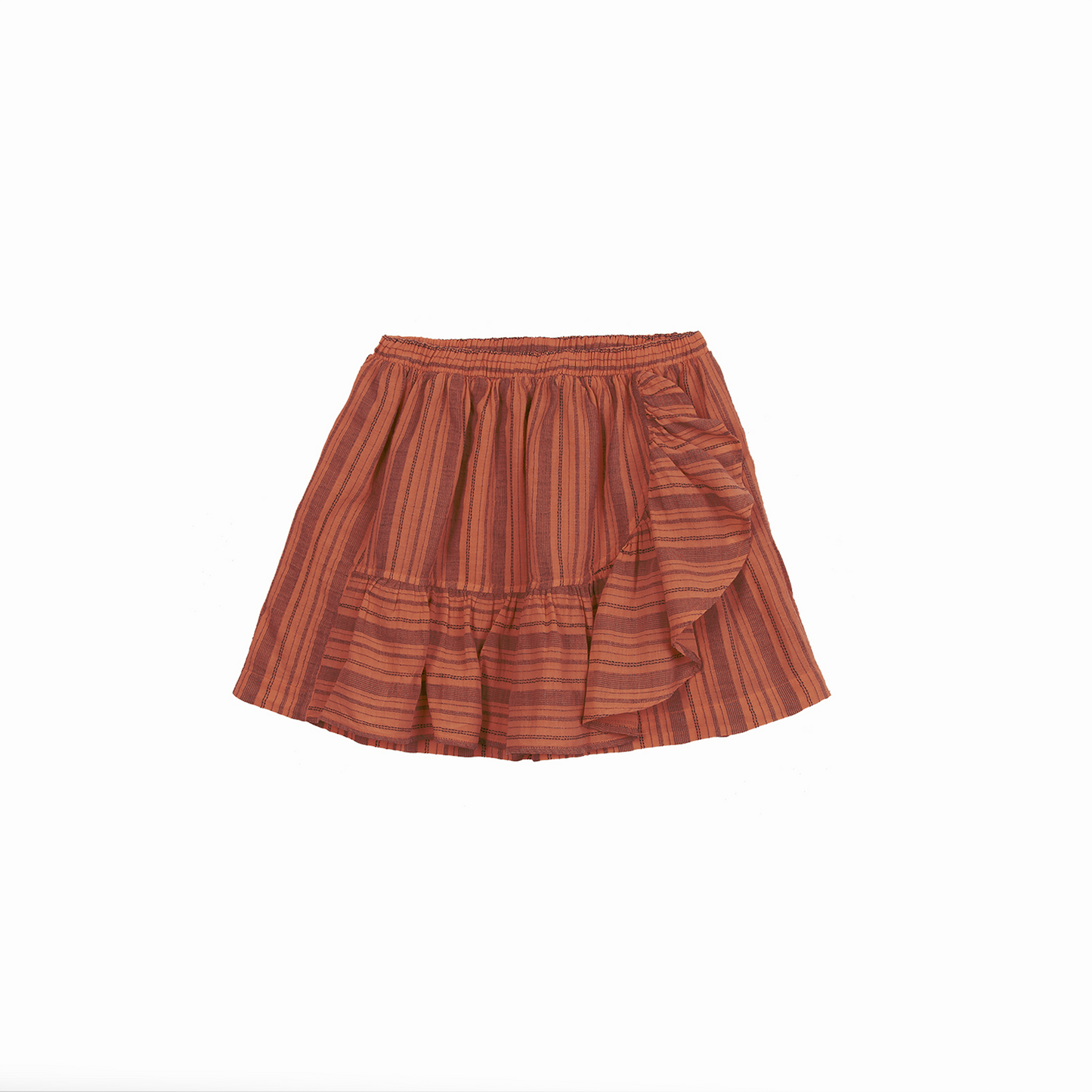 Sunset Tee & Ruffled Overlayer Mini Skirt