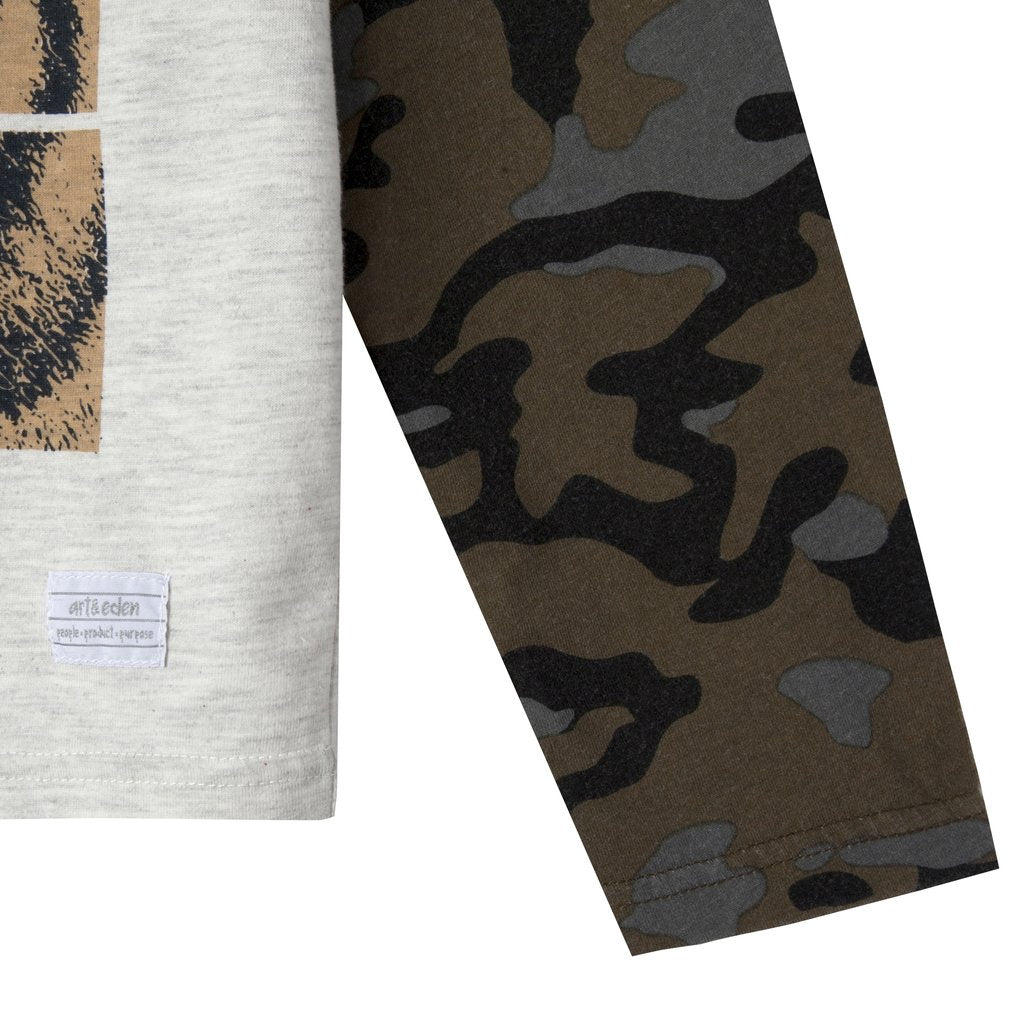 Mini Roar Raglan Tee in Army & Mini Grand Jogger