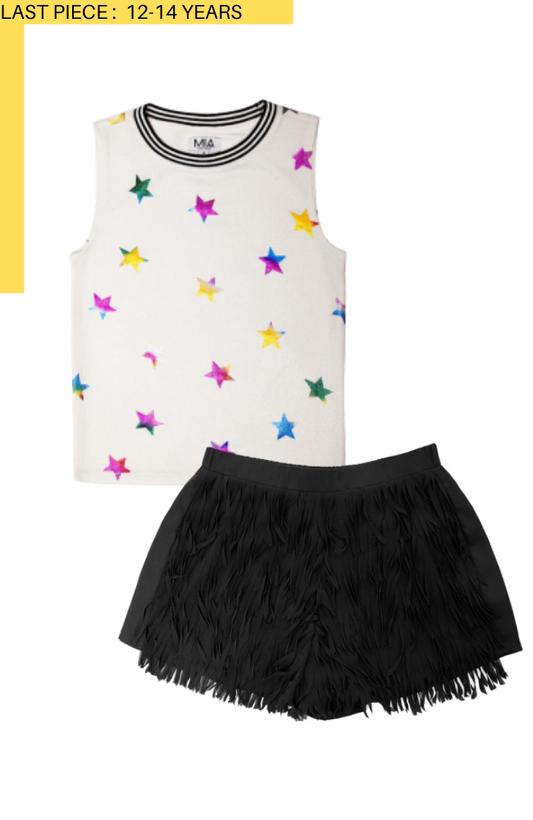 Star Tank & Fringe Shorts
