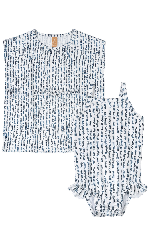Sprig Swimsuit & Drawstring Cover Up