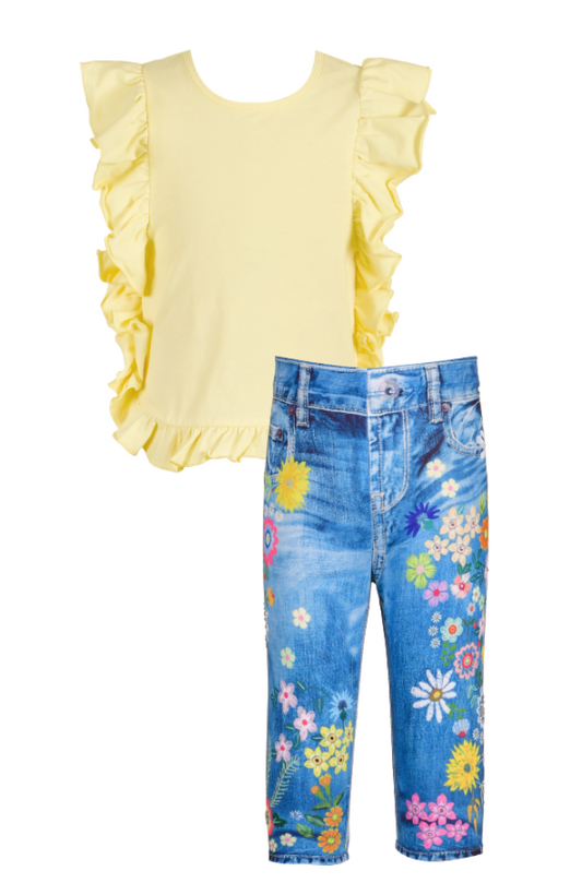 Yellow Ruffle Tunic & Gypsy Leggings